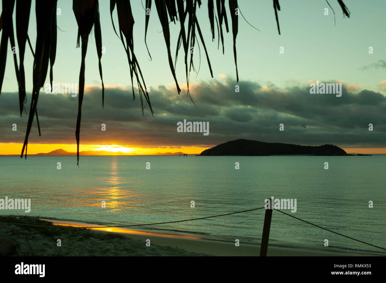 Beach sull'isola di Great Keppel, Queensland, Australia Foto Stock