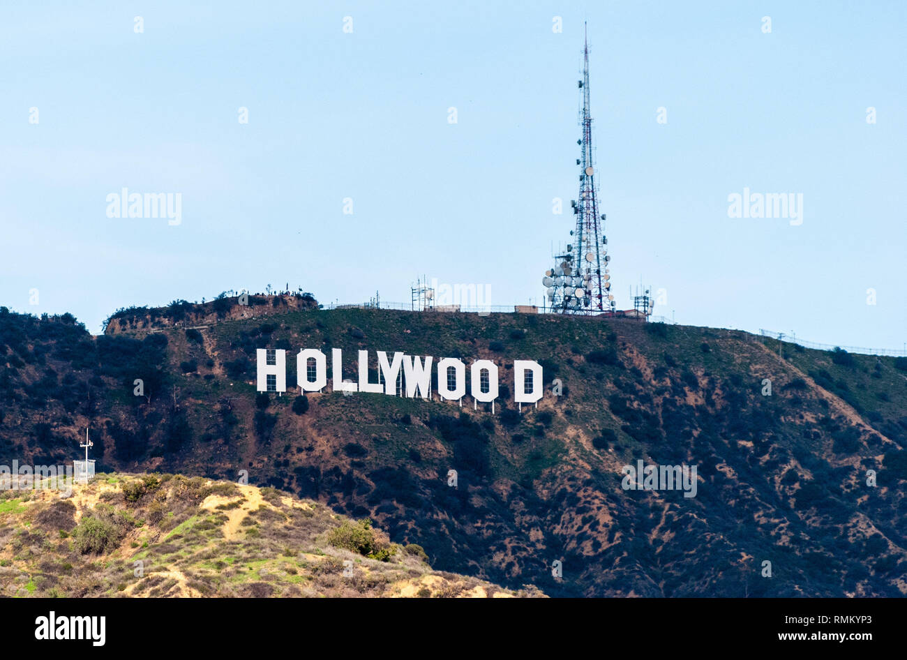 Los Angeles, California, Stati Uniti d'America - 8 gennaio 2017. Il segno di Hollywood sul Monte Lee in colline di Hollywood area di Santa Monica Mount Foto Stock