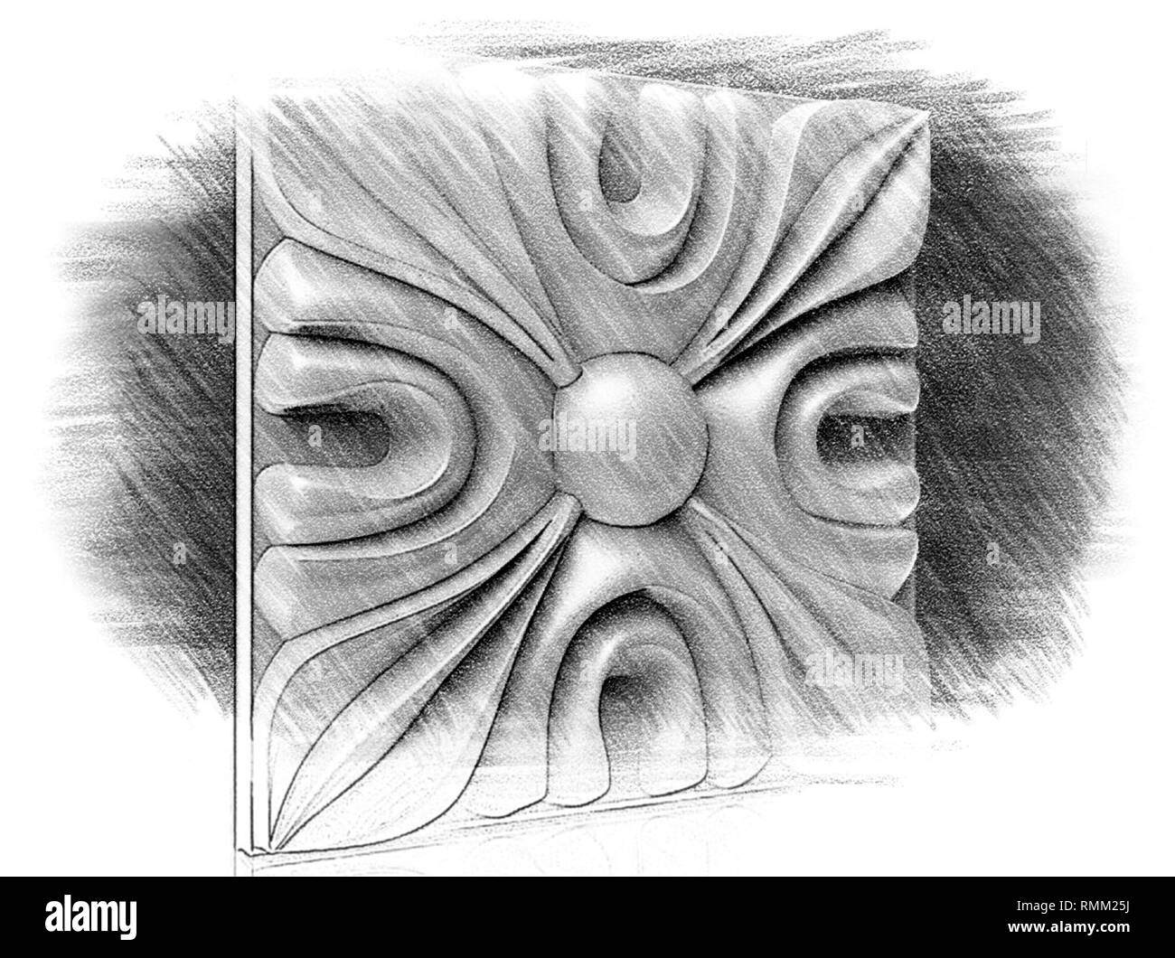 Arte moderna, direzione artistica, home design. 3D'illustrazione. Foto Stock