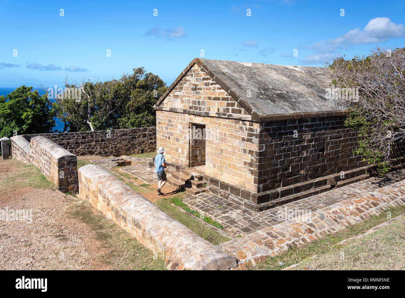 Edificio in pietra presso le rovine di blockhouse, il Nelson's Dockyard National Park, Saint Paul Parish, Antigua, Antigua e Barbuda, piccole Antille, Caraibi Foto Stock