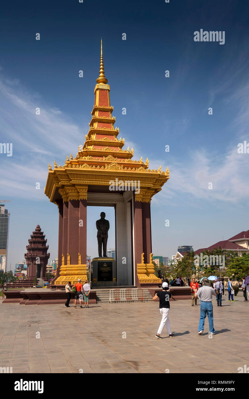 Cambogia, Phnom Penh, Monumento a Sua Maestà Ling Preah Bat Samdech Preah Norodom Sihanoukh Foto Stock