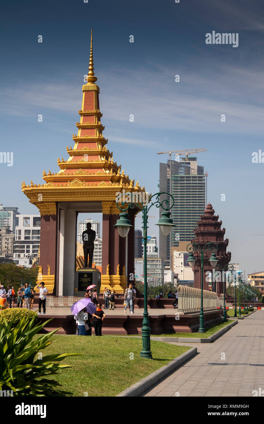 Cambogia, Phnom Penh, Monumento a Sua Maestà Ling Preah Bat Samdech Preah Norodom Sihanoukh Foto Stock