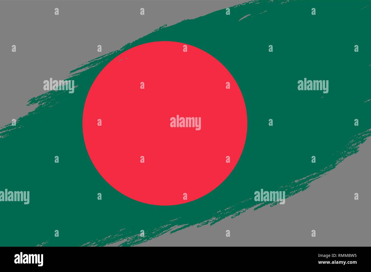 Tratto di pennello con uno sfondo in stile grunge bandiera del Bangladesh Illustrazione Vettoriale