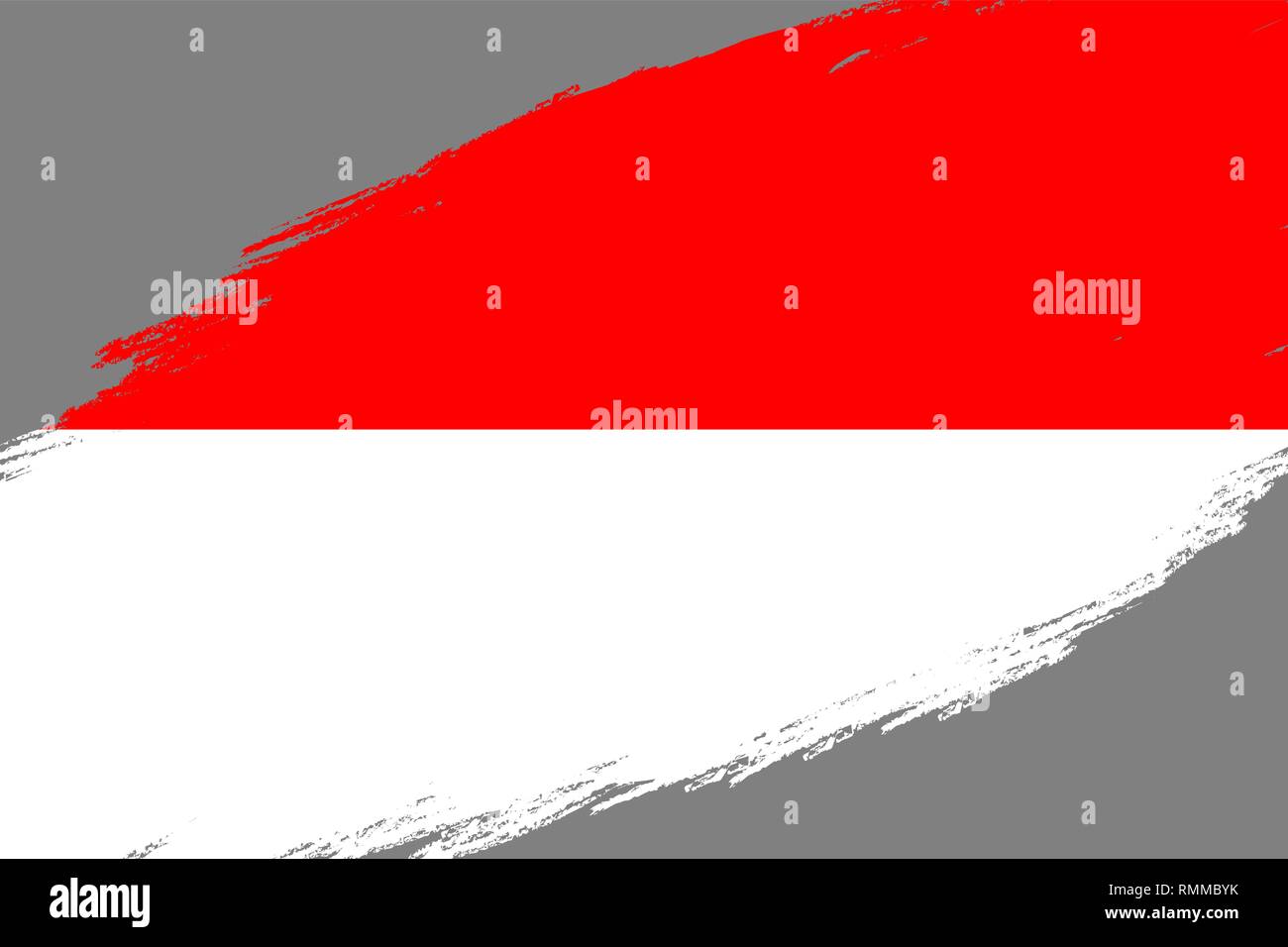 Tratto di pennello con uno sfondo in stile grunge bandiera di Indonesia Illustrazione Vettoriale