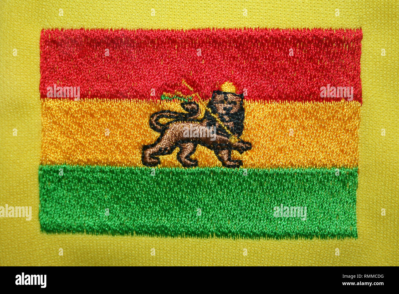 Etiopia leone di Giuda Bandiera Foto Stock