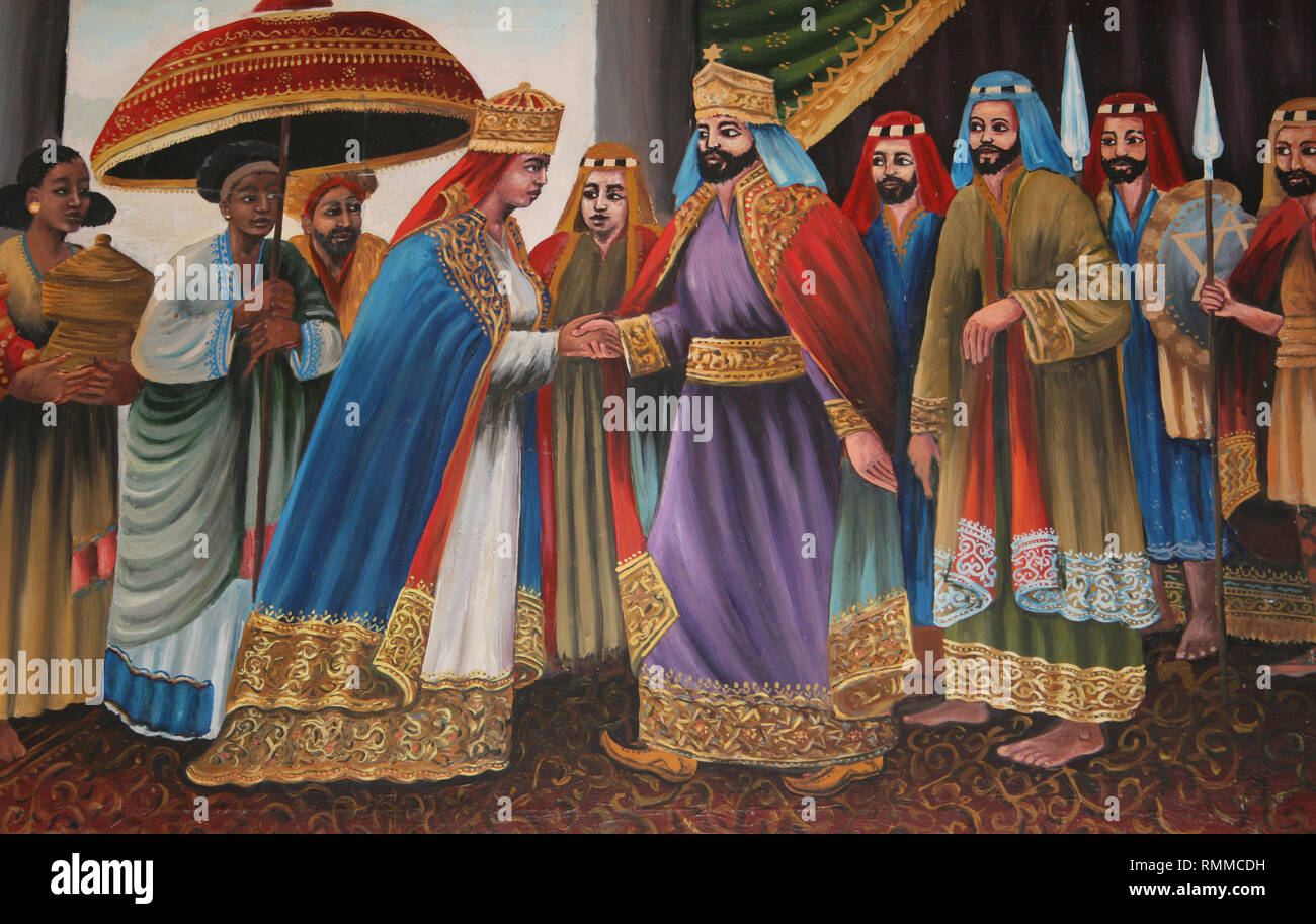 Etiopia Arte - La regina di Saba incontra il re Salomone Foto Stock