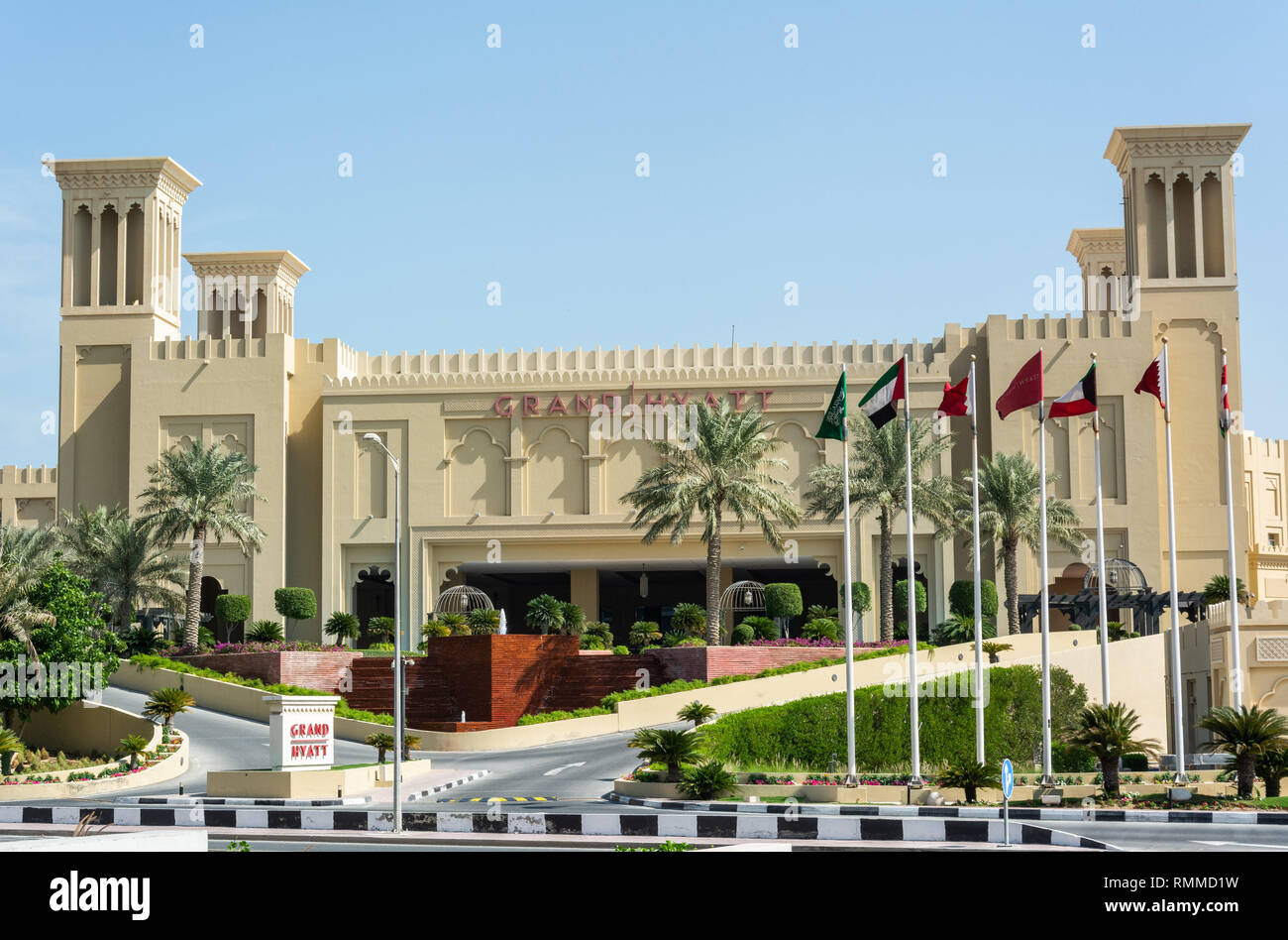 Doha, Qatar - 4 novembre 2016. Vista esterna del Grand Hyatt Hotel di Doha. Foto Stock