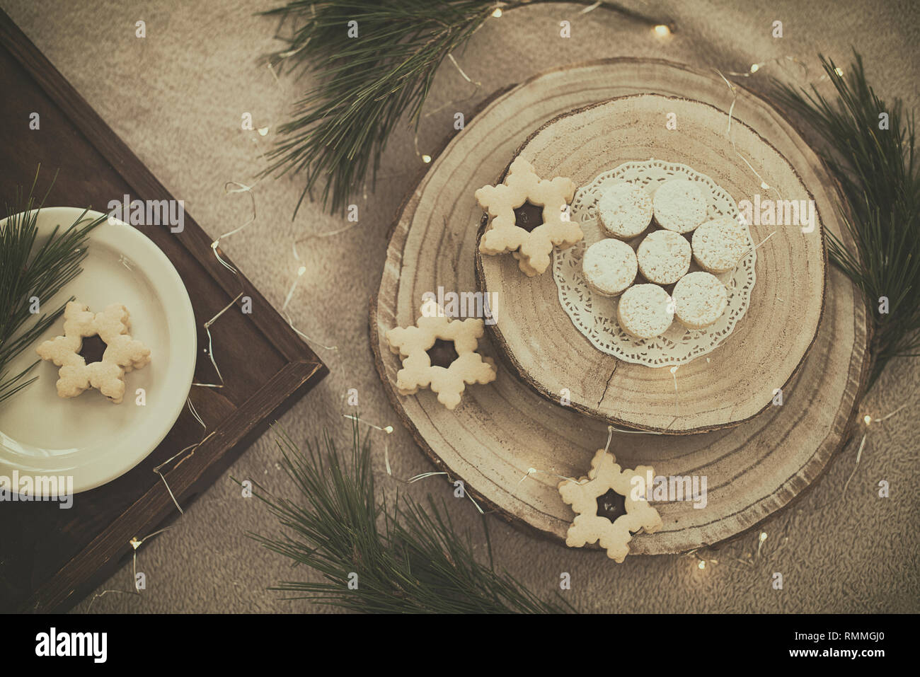 Vista aerea di biscotti di Natale Foto Stock