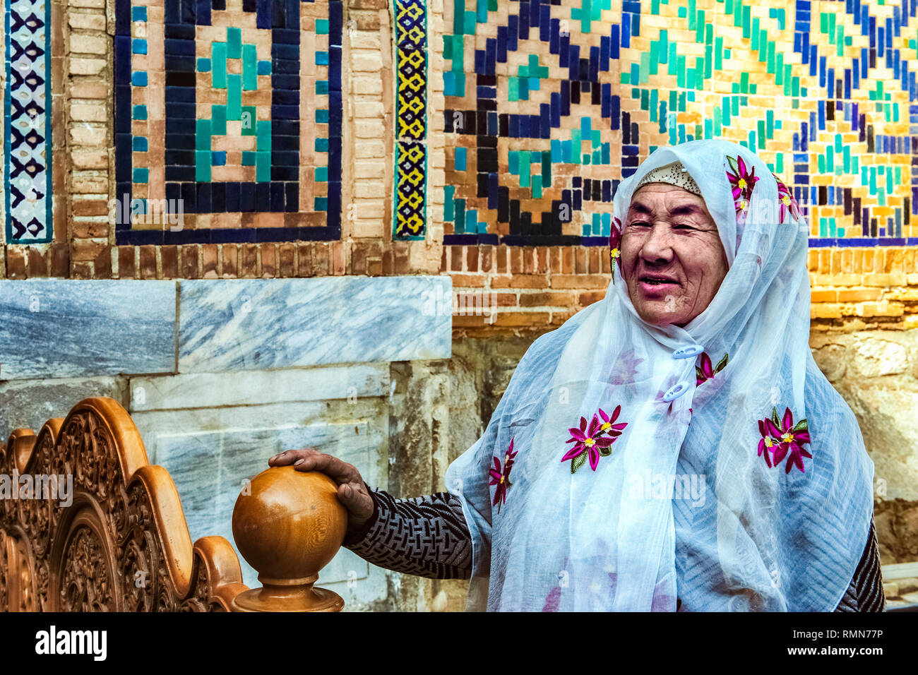 Uzbekistan Samarcanda Registan Square - festival Foto Stock