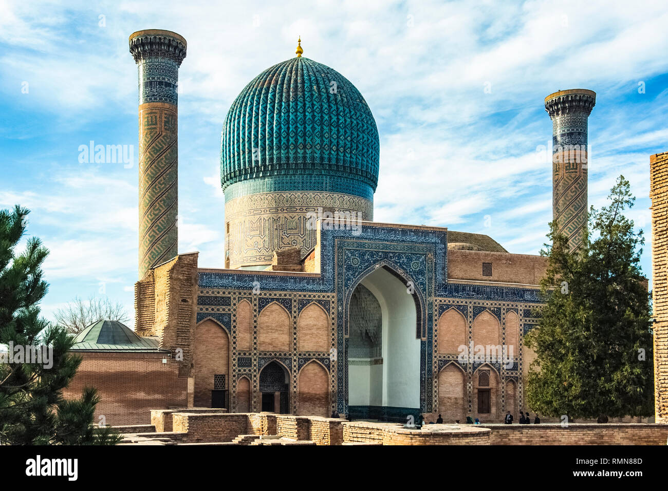 Uzbekistan Samarcanda Gur-e-Amir mausoleo Foto Stock