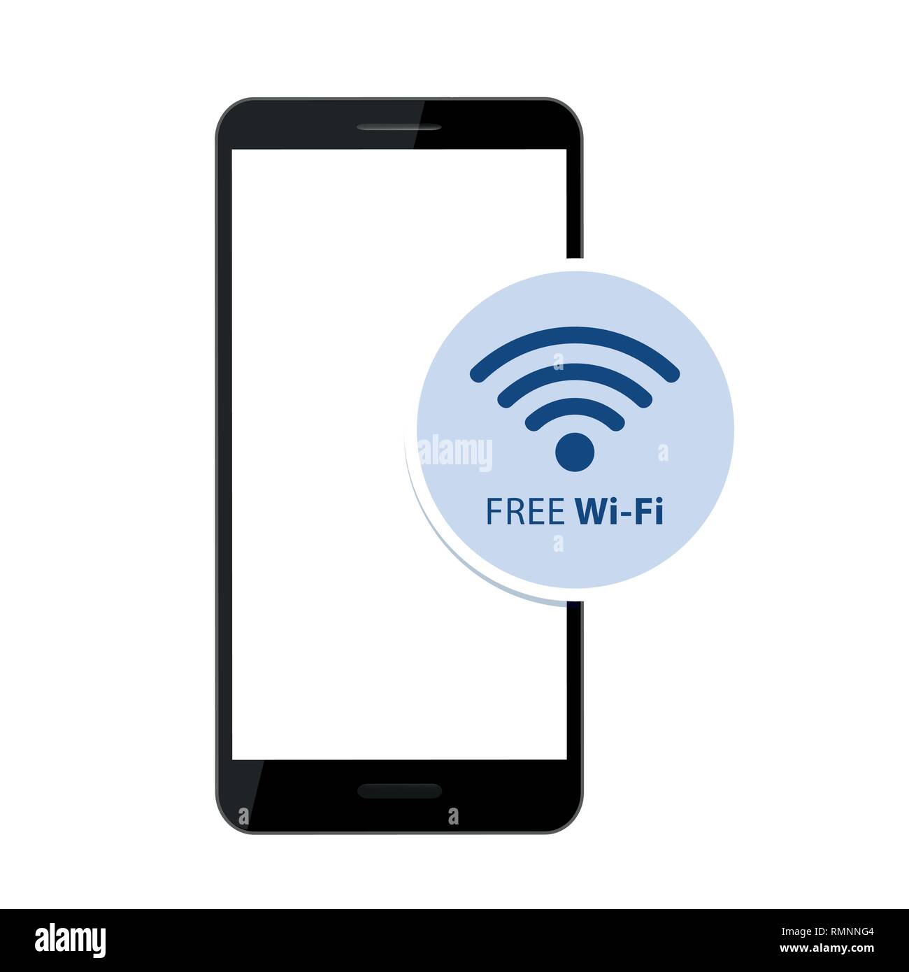 Free Wi-fi in smartphone illustrazione vettoriale EPS10 Illustrazione Vettoriale