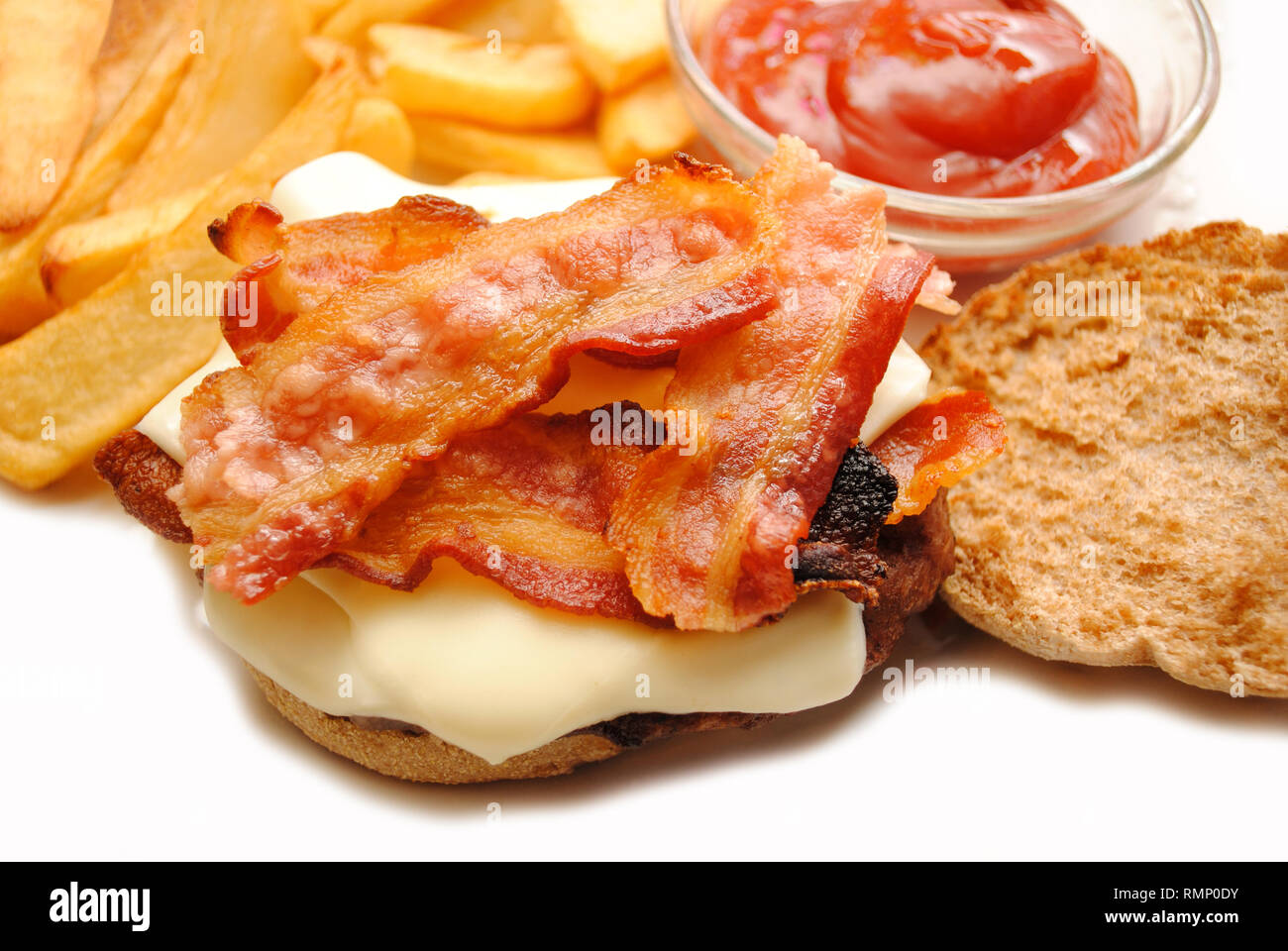 Bacon cheese burger il pranzo Foto Stock