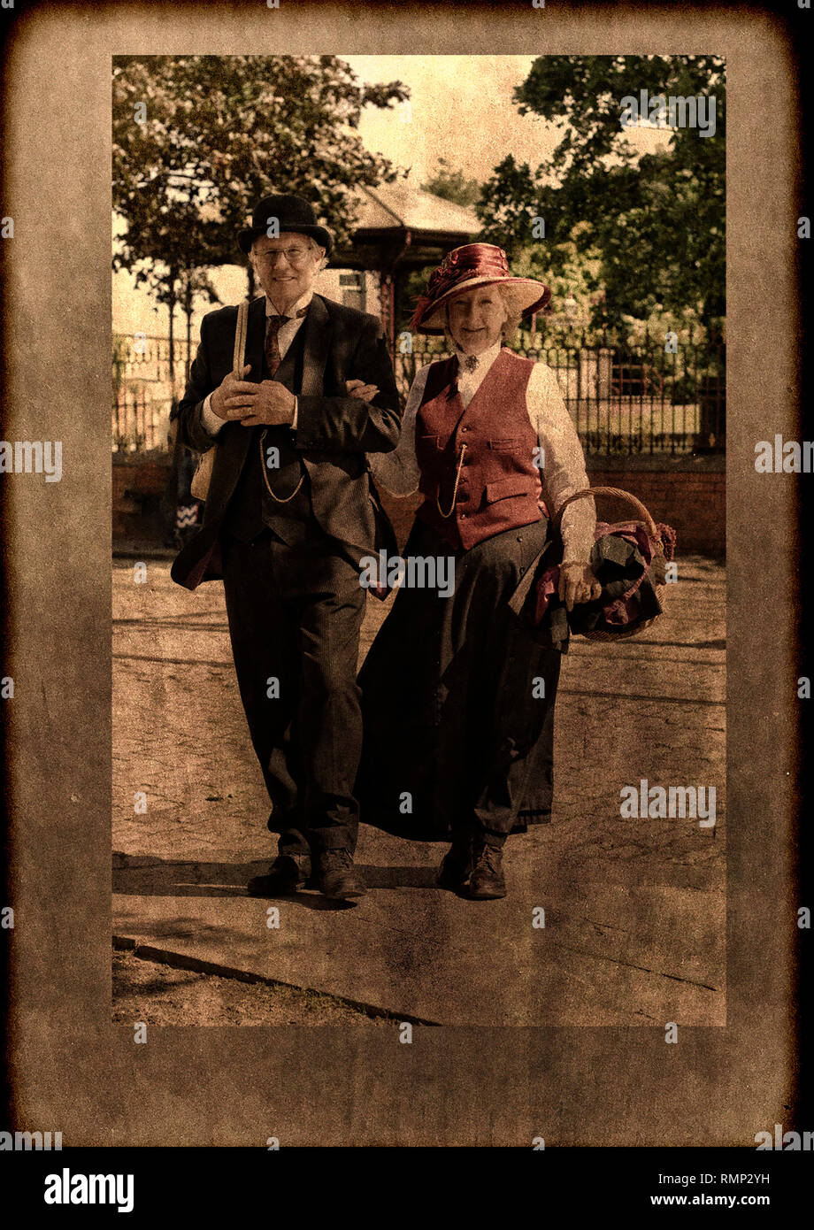 Coppia vittoriano a Beamish Open Air Museum Regno Unito Foto Stock
