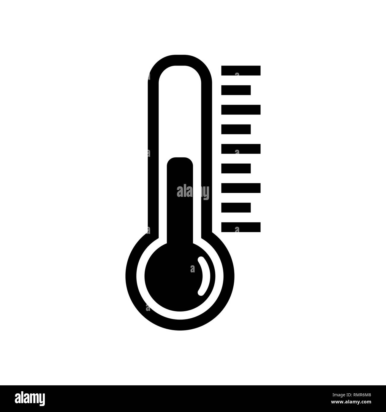 Termometro Icona o simbolo della temperatura, vettore e illustrazione Illustrazione Vettoriale