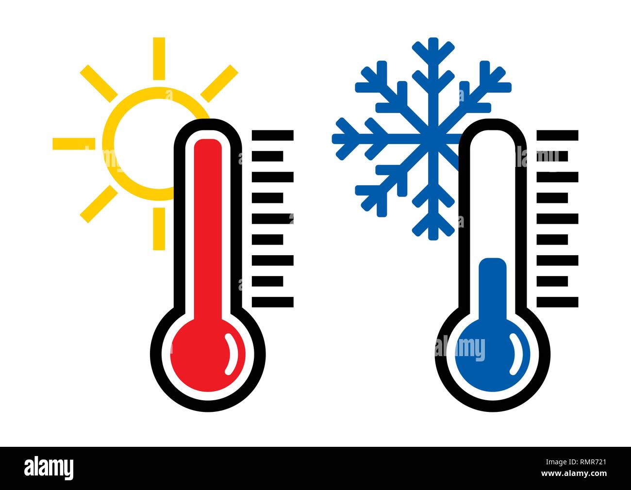 Termometro Icona o simbolo della temperatura, vettore e illustrazione Illustrazione Vettoriale