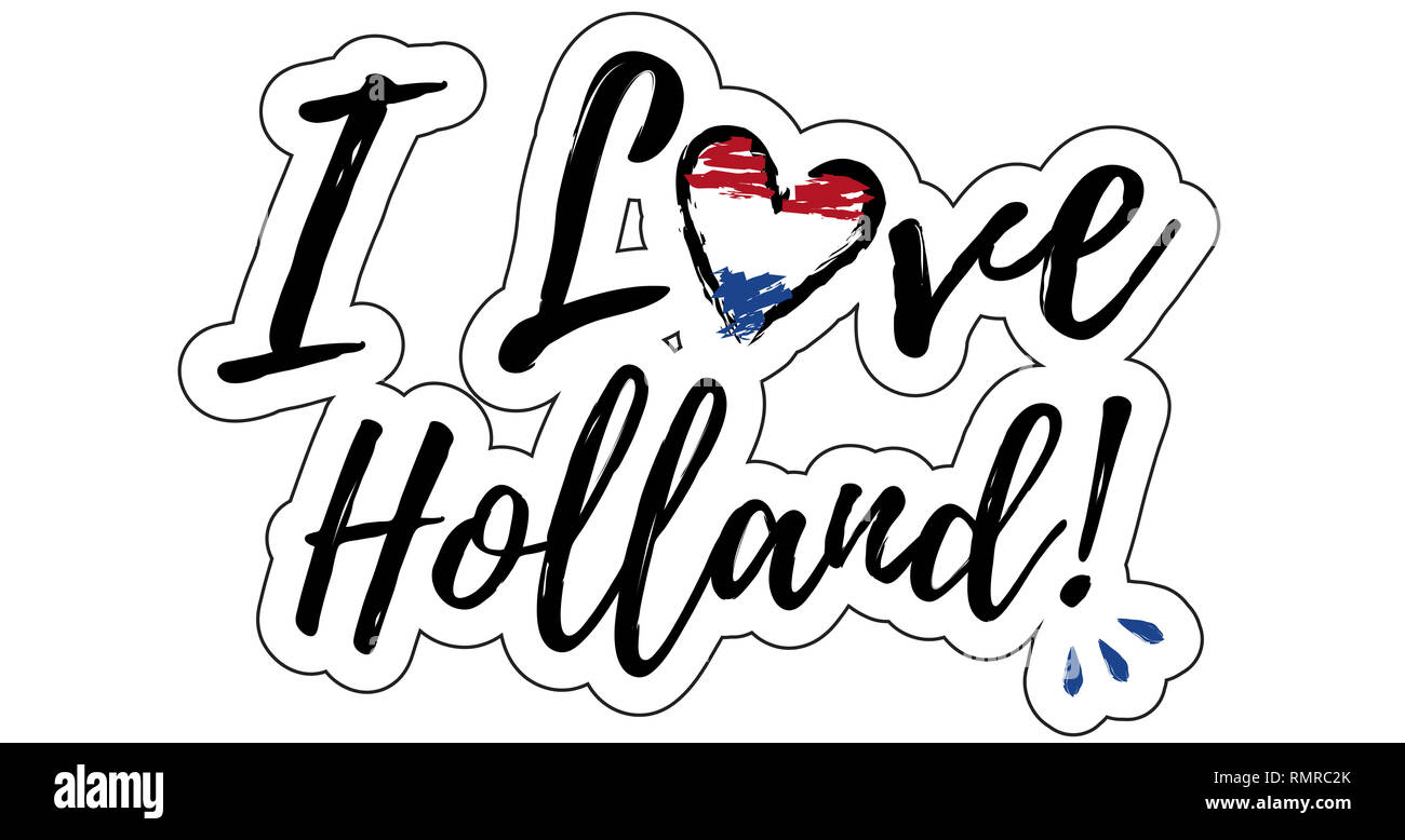 Io amo Holland illustrazione con cuore Foto Stock