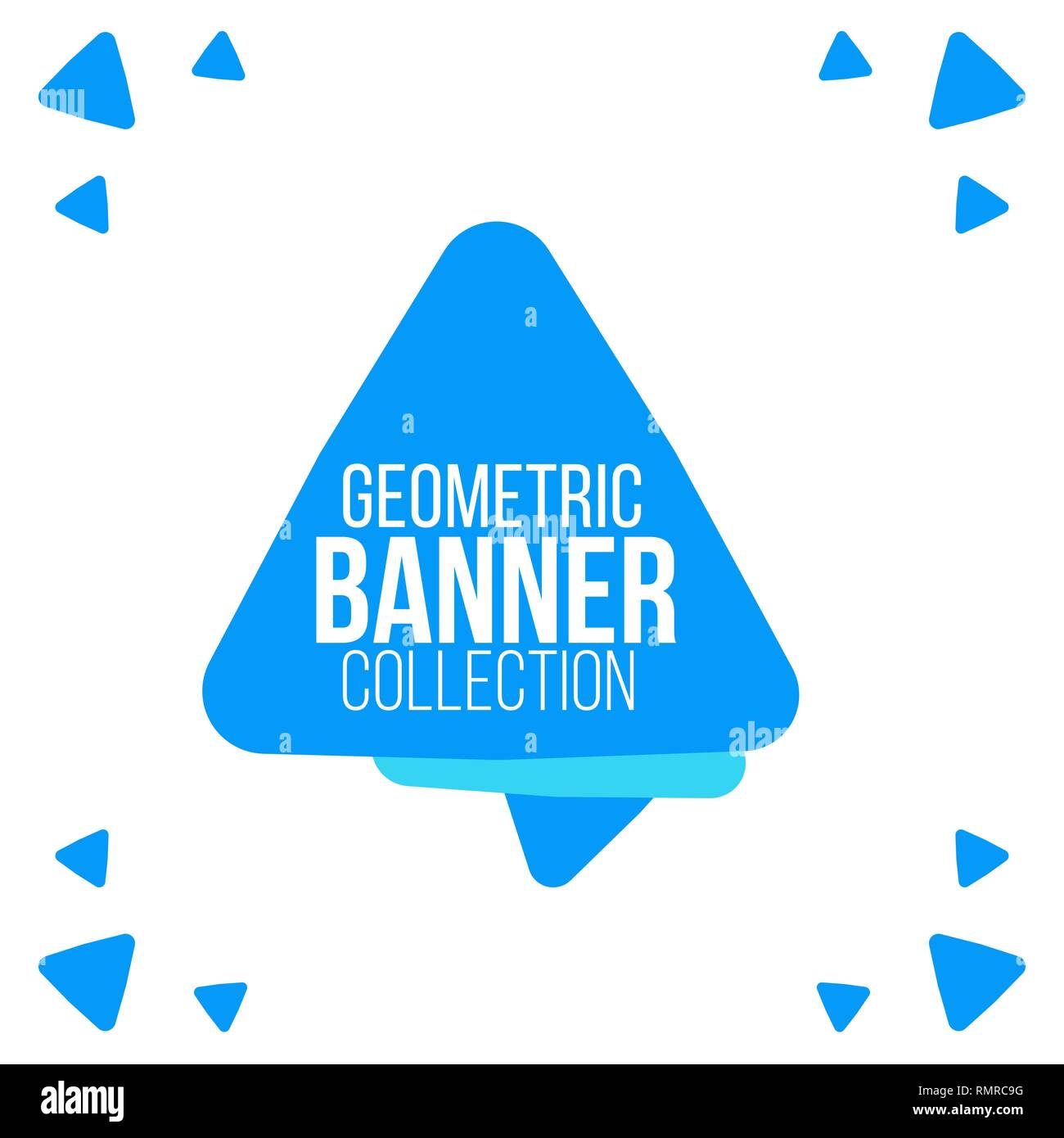 Triangolo blu banner web. Design illustrazione vettoriale Illustrazione Vettoriale
