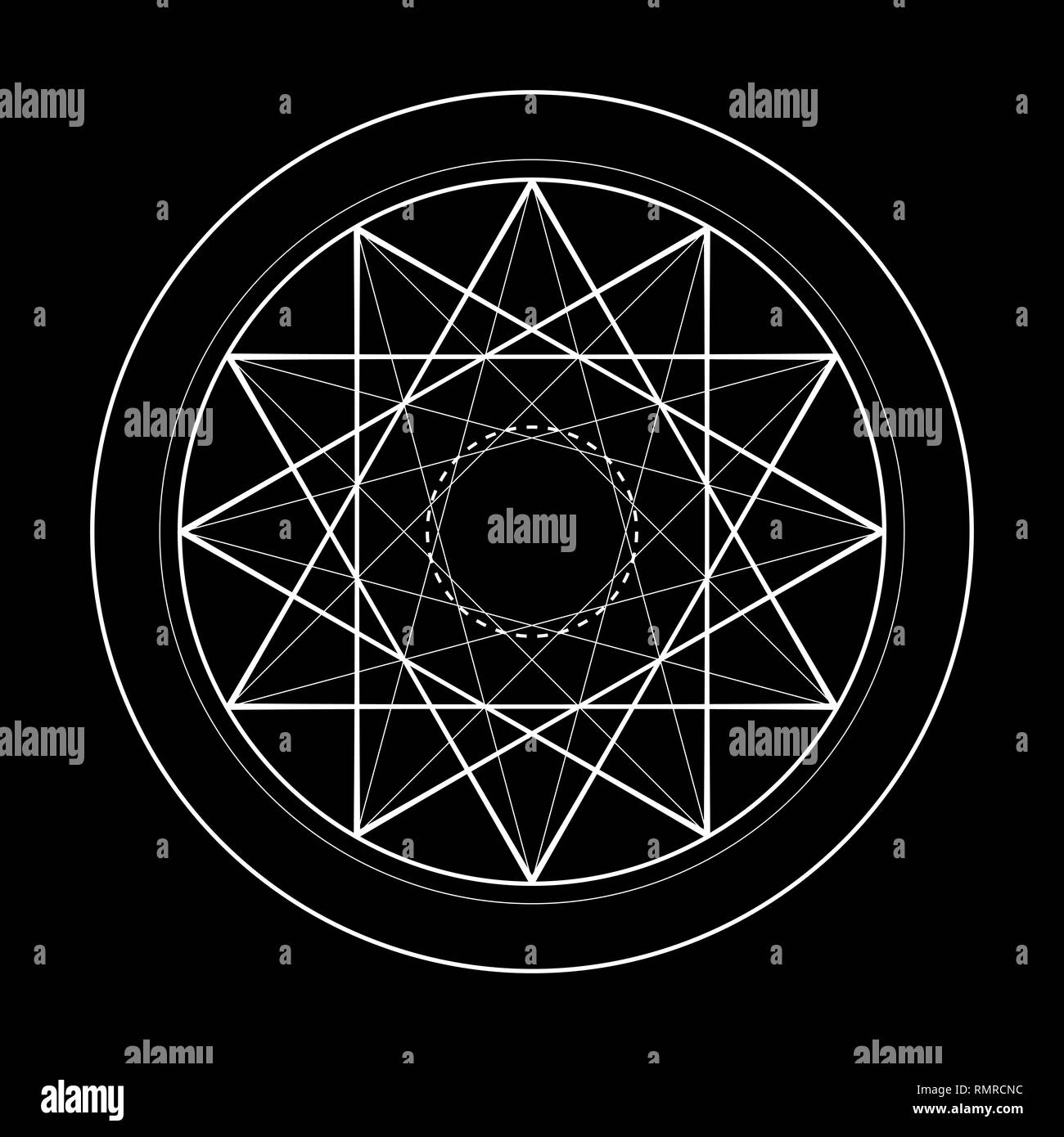 Geometria Sacra simbolo illustrazione di vettore energy star Illustrazione Vettoriale