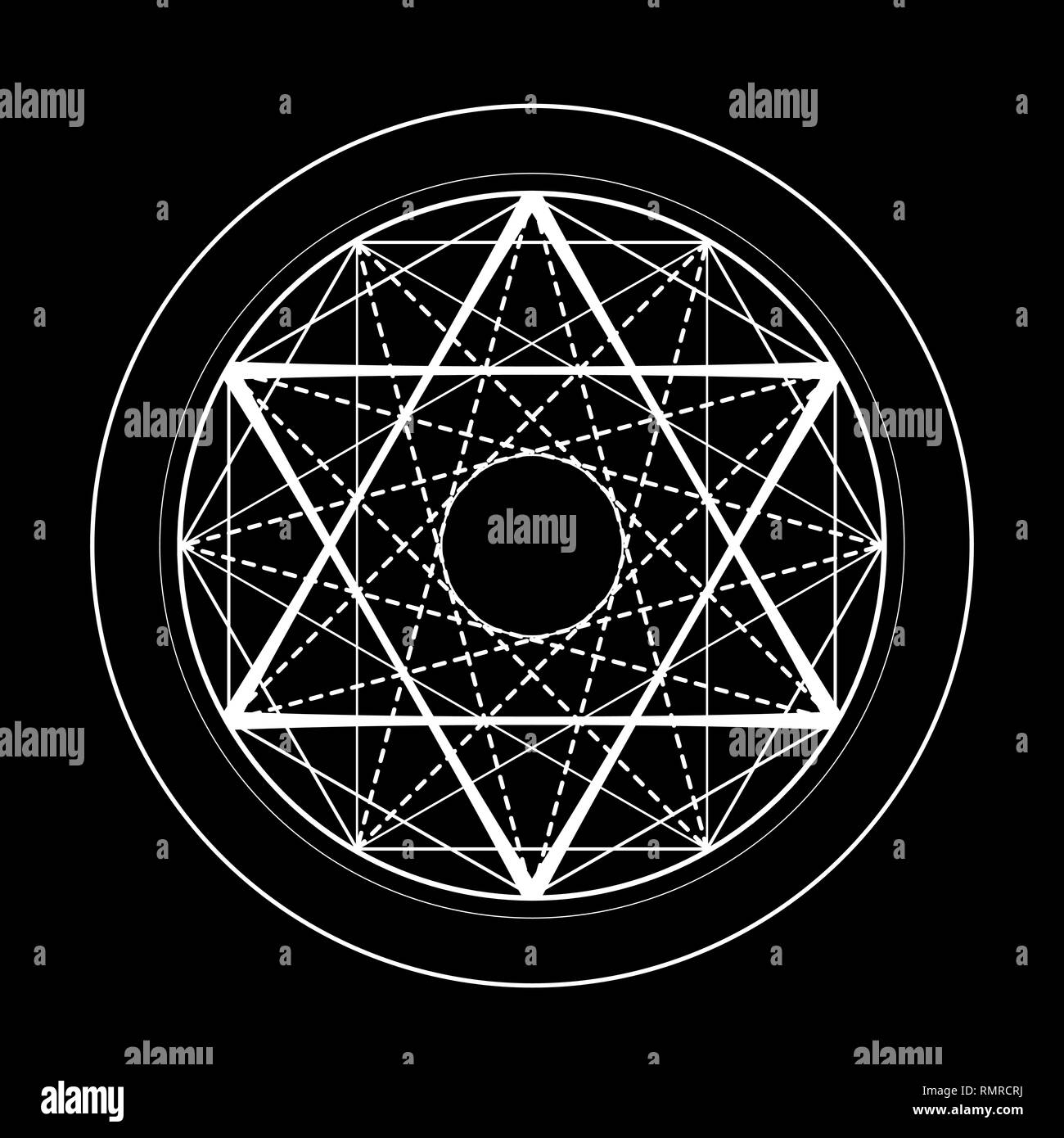 Geometria Sacra david stella simbolo illustrazione Illustrazione Vettoriale