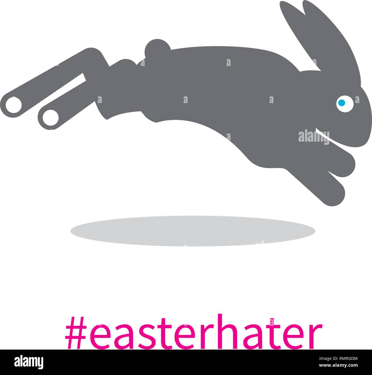 Pasqua hater concetto - coniglietto di Pasqua sulla corsa illustrazione vettoriale Illustrazione Vettoriale