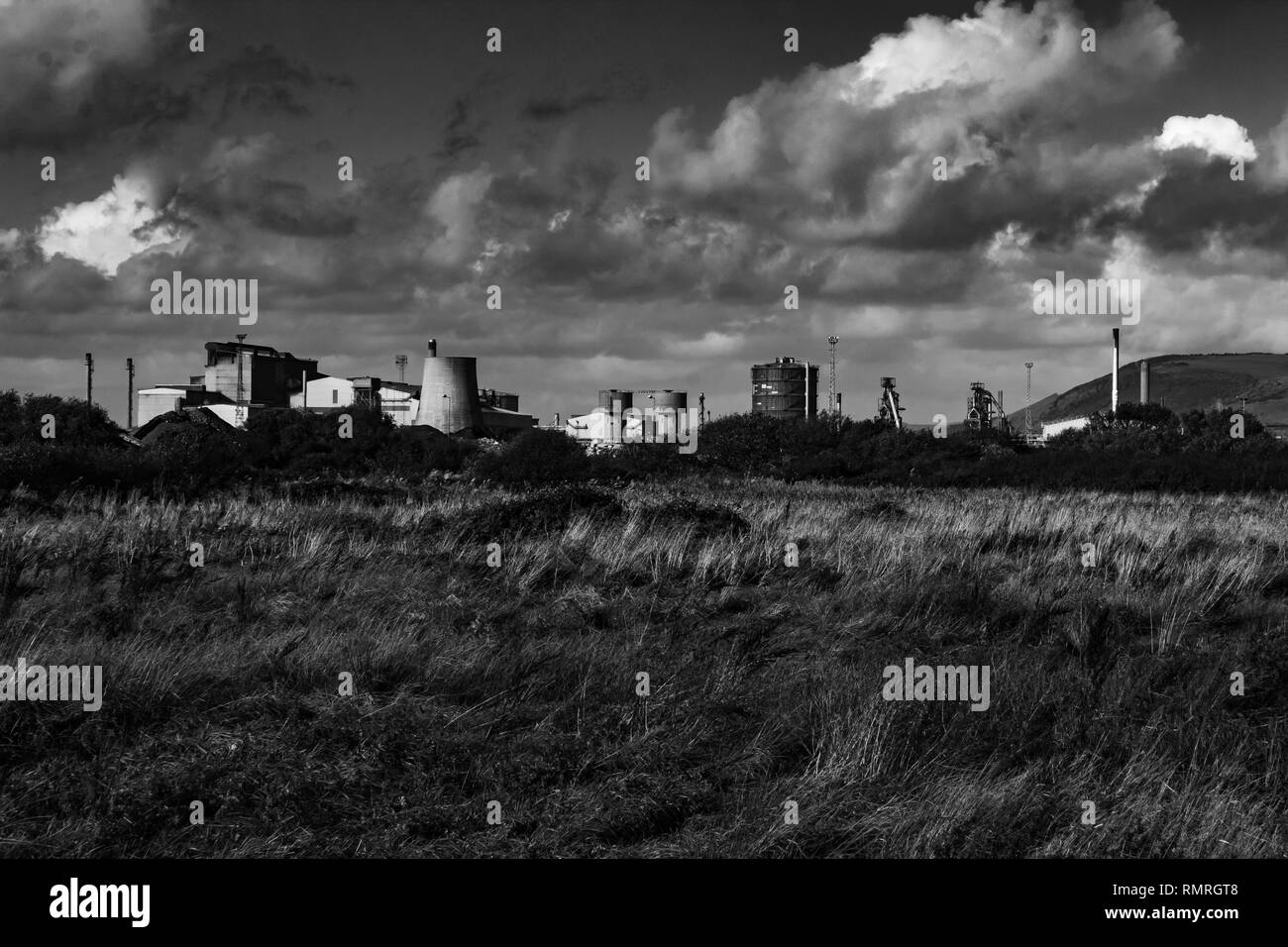 Port Talbot Steel Works Foto Stock