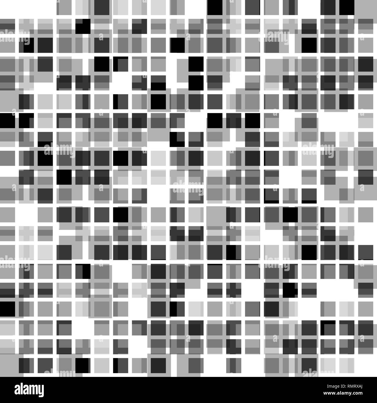 In bianco e nero di mezzitoni piazza a mosaico sullo sfondo. Design illustrazione vettoriale Illustrazione Vettoriale