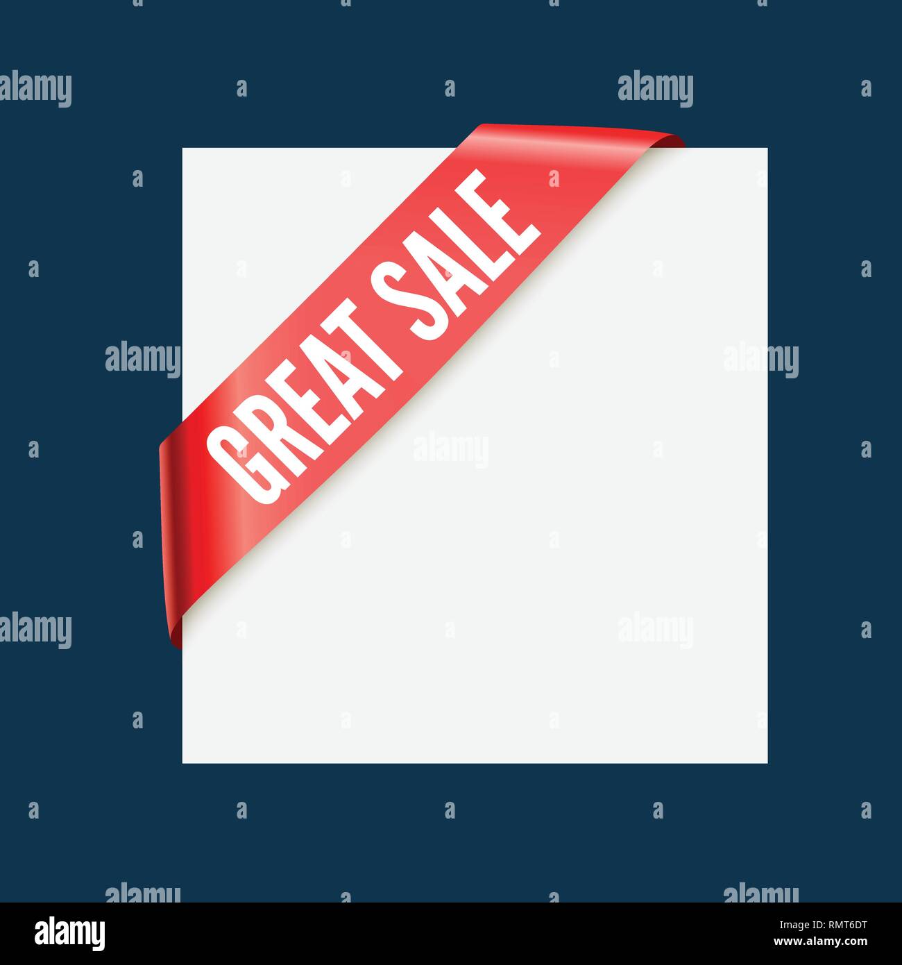 Grande vendita - angolo rosso nastro. Vettore elemento di design Illustrazione Vettoriale