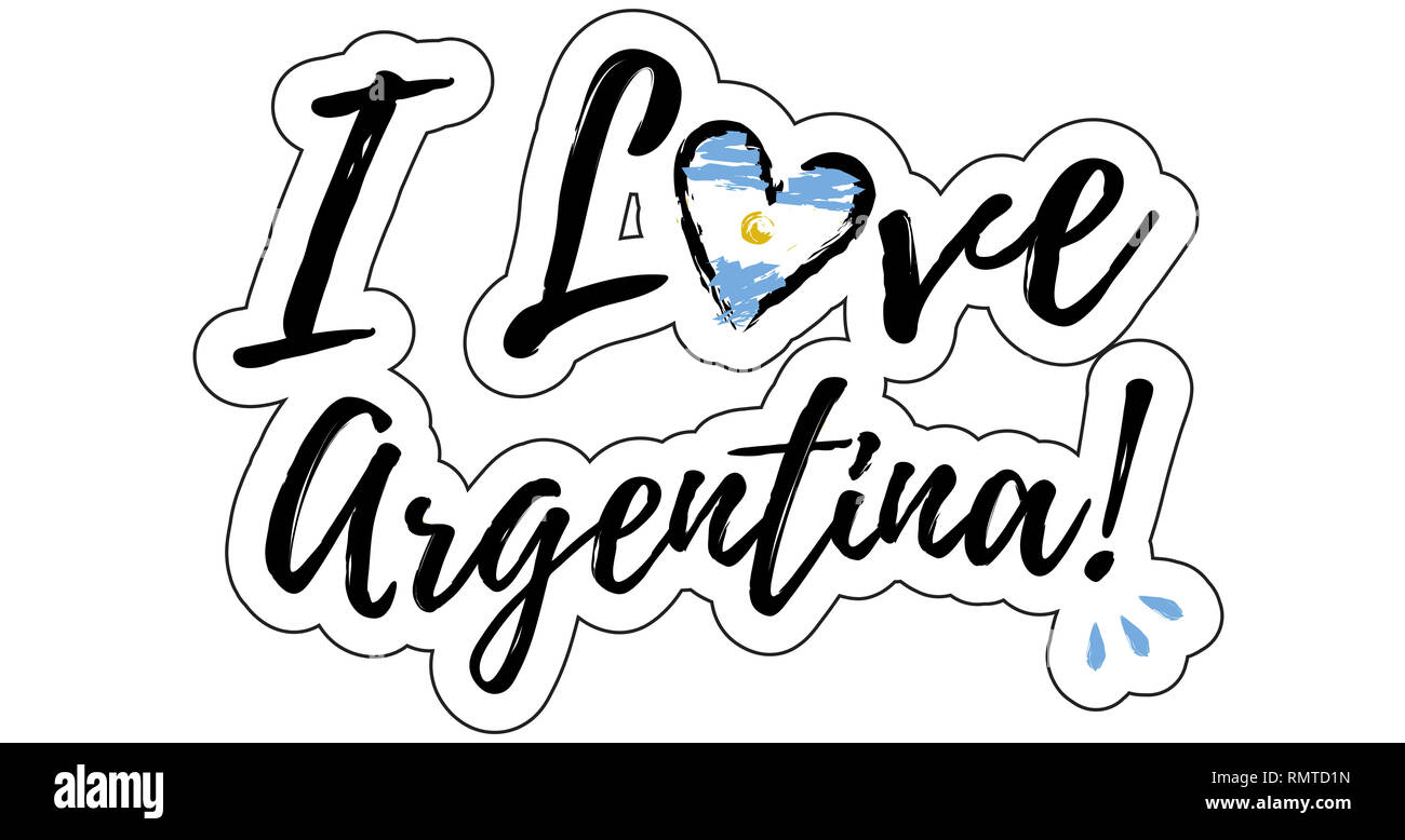 Io amo Argentina illustrazione con cuore Foto Stock