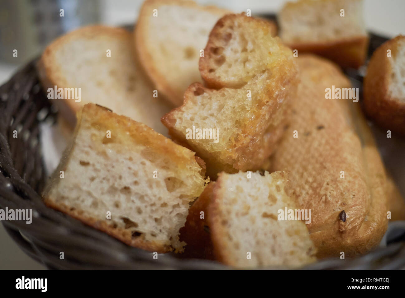 Pane Focaccia cestello Foto Stock