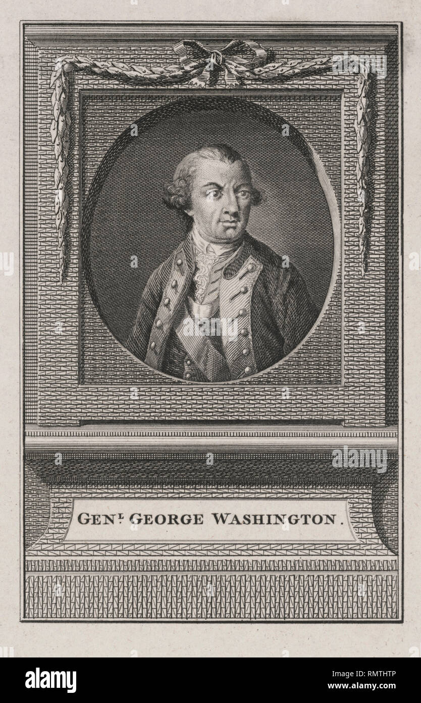 General George Washington, Half-Length ritratto indossando uniforme militare, Fielding e Walker, 1778 Foto Stock