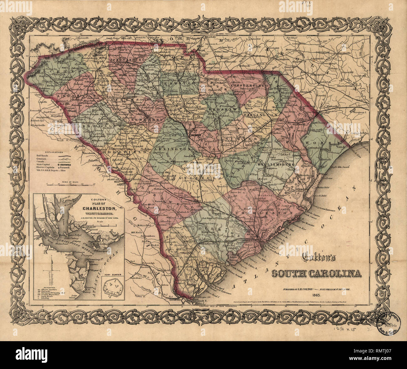 Colton della South Carolina 1865, J.H. Colton Foto Stock