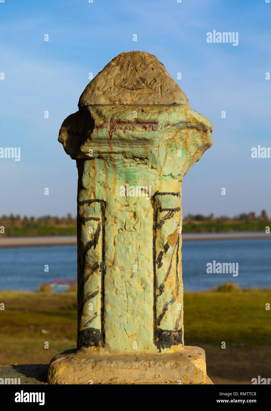 Old ottoman pilar, Stato settentrionale, Al-Khandaq, Sudan Foto Stock