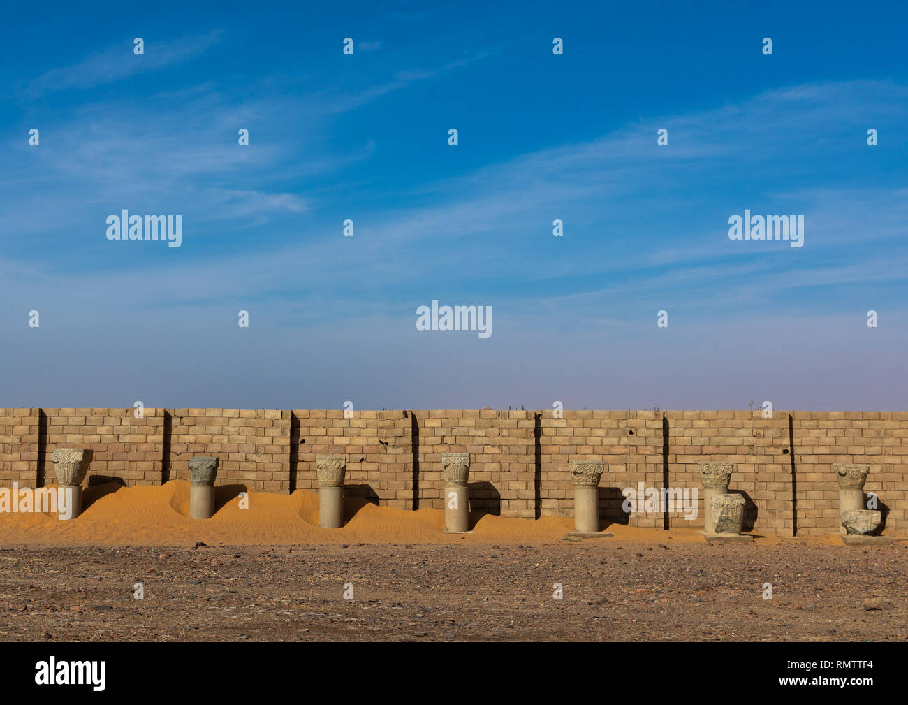 Colonne di granito, la Nubia, Old Dongola, Sudan Foto Stock