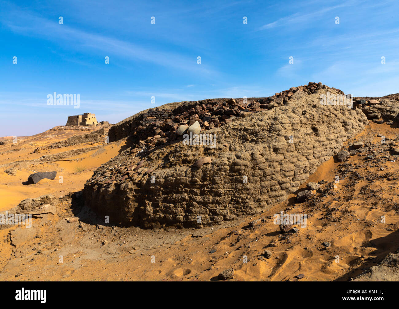 Ruiins della cittadella, la Nubia, Old Dongola, Sudan Foto Stock