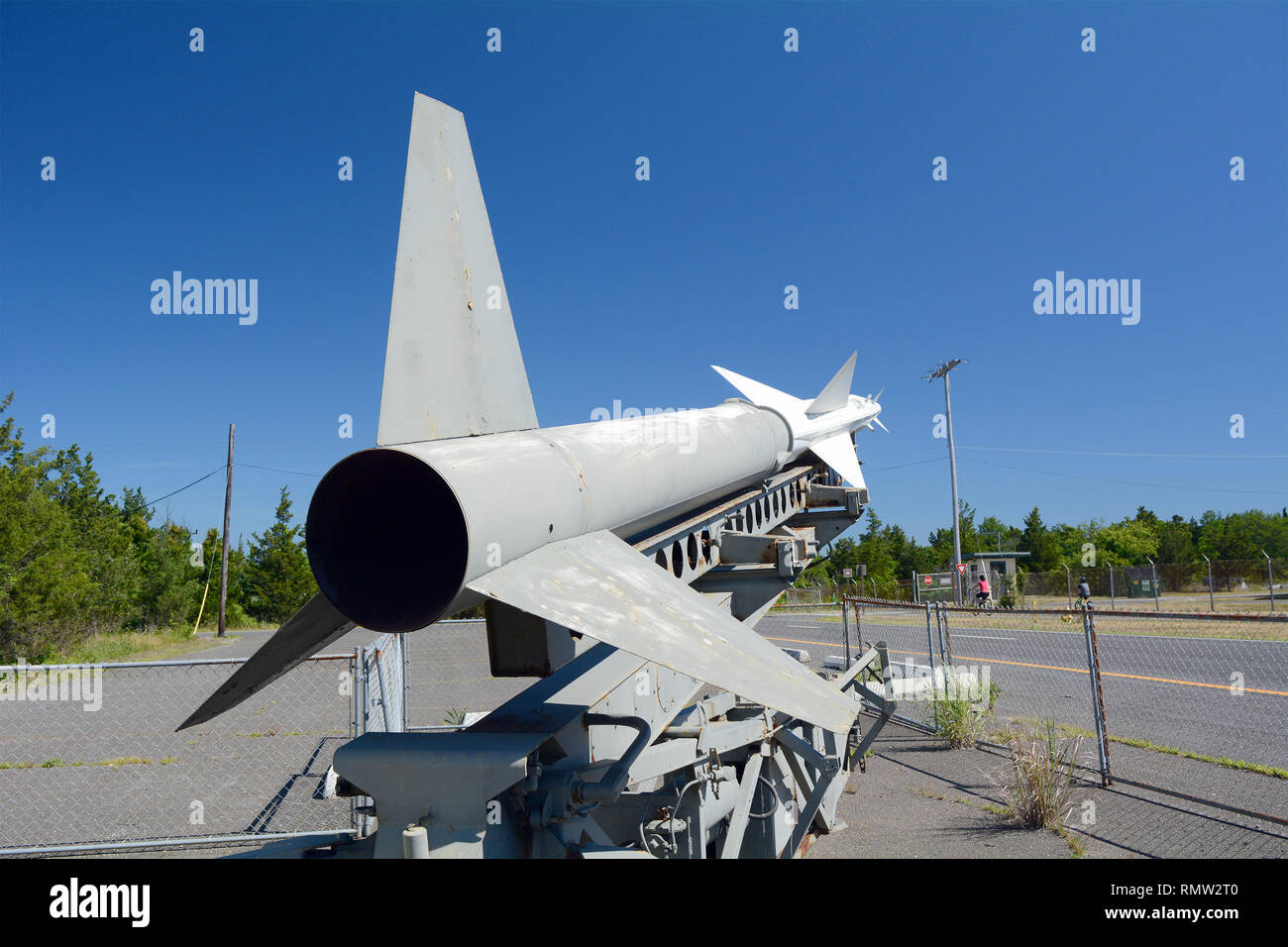 Missile da superficie ad aria sul lanciatore a Sandy Hook - Gateway National Recreation Area Foto Stock