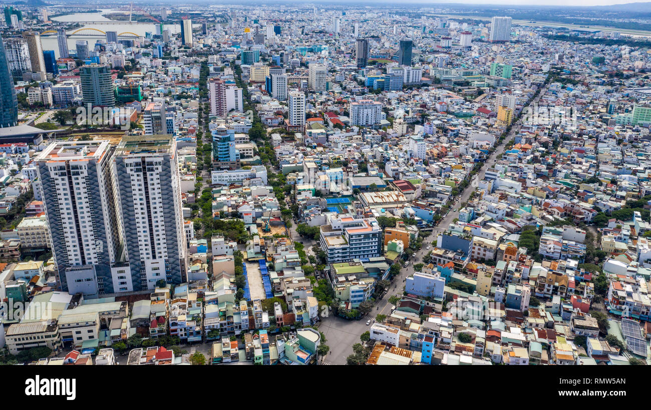 Aerial cityscape, Da Nang, Vietnam Foto Stock