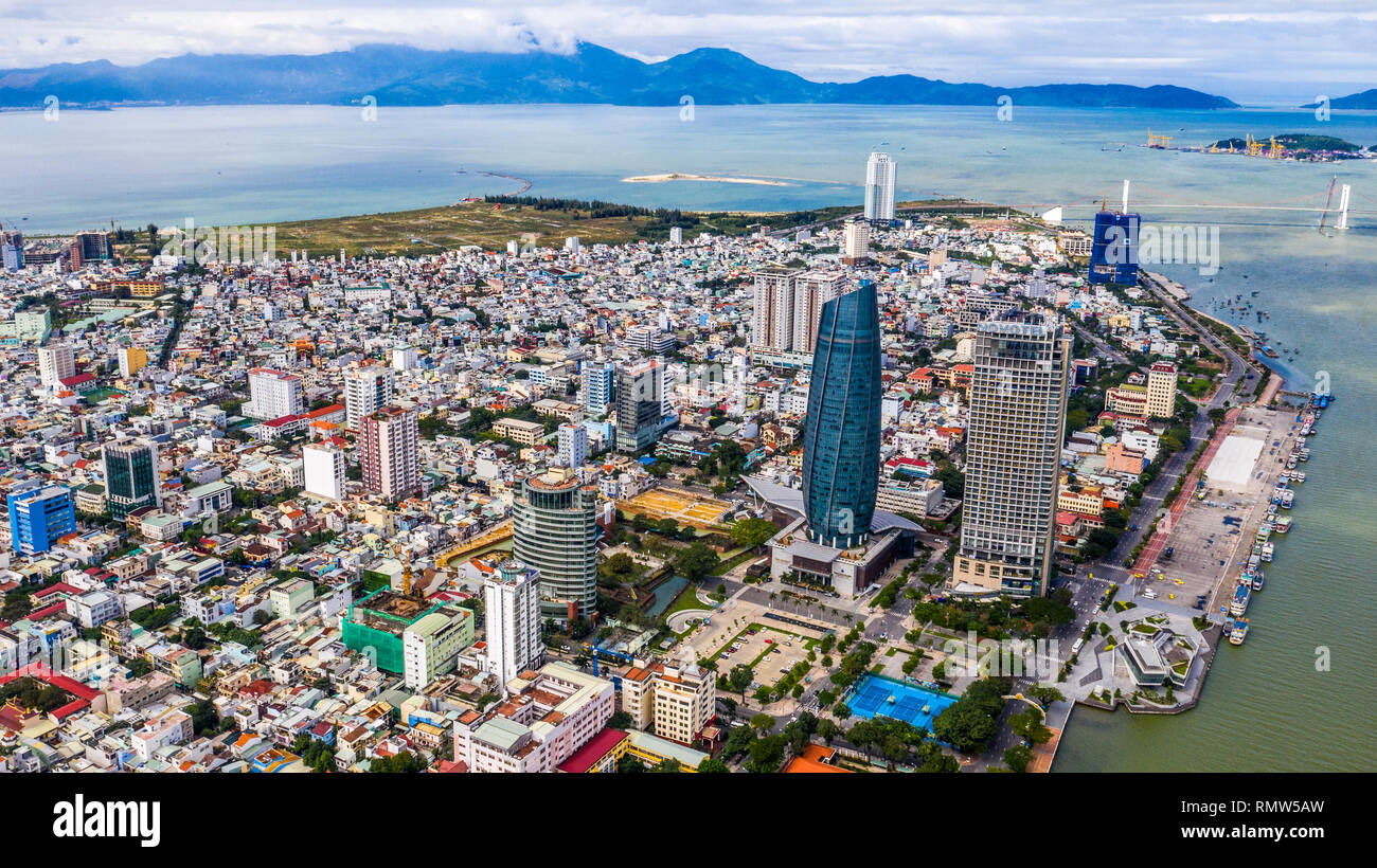 Novotel edificio e Da Nang Civic Center Building, Da Nang, Vietnam Foto Stock