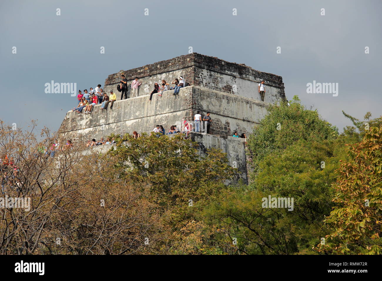 Piramide di Tepoztlan in Messico, el Tepozteco. Foto Stock