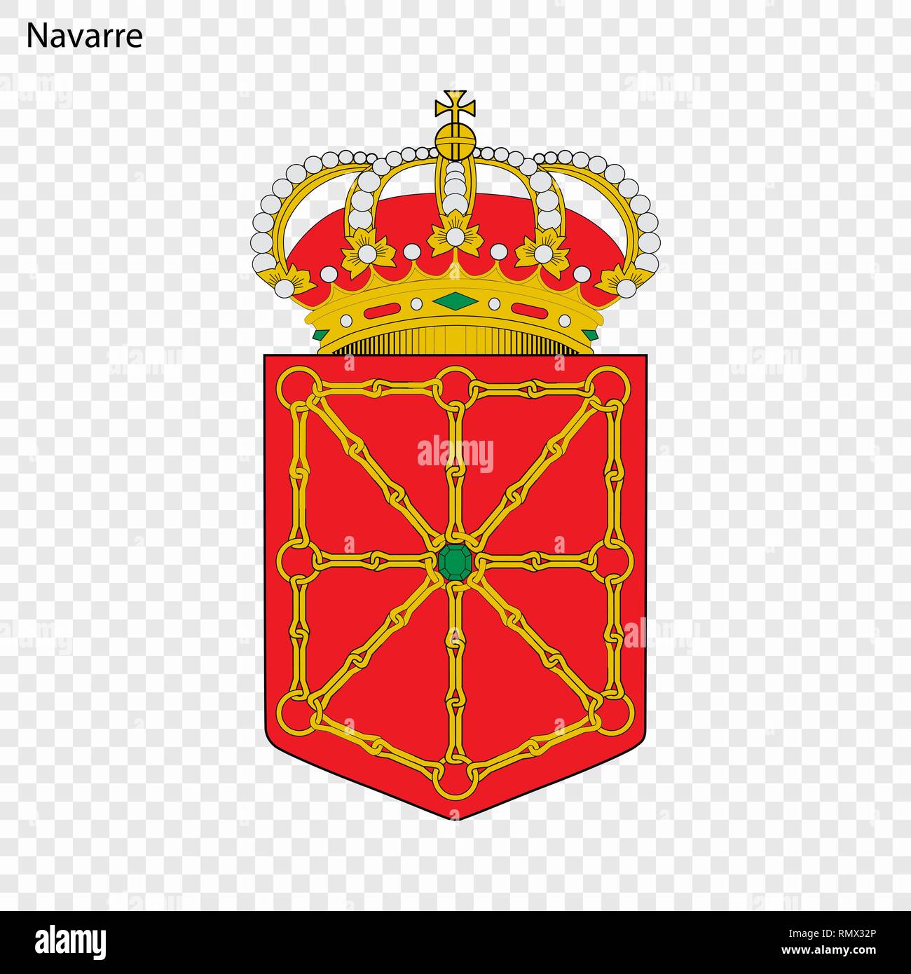 Emblema della Navarra, provincia di Spagna. Illustrazione Vettoriale Illustrazione Vettoriale