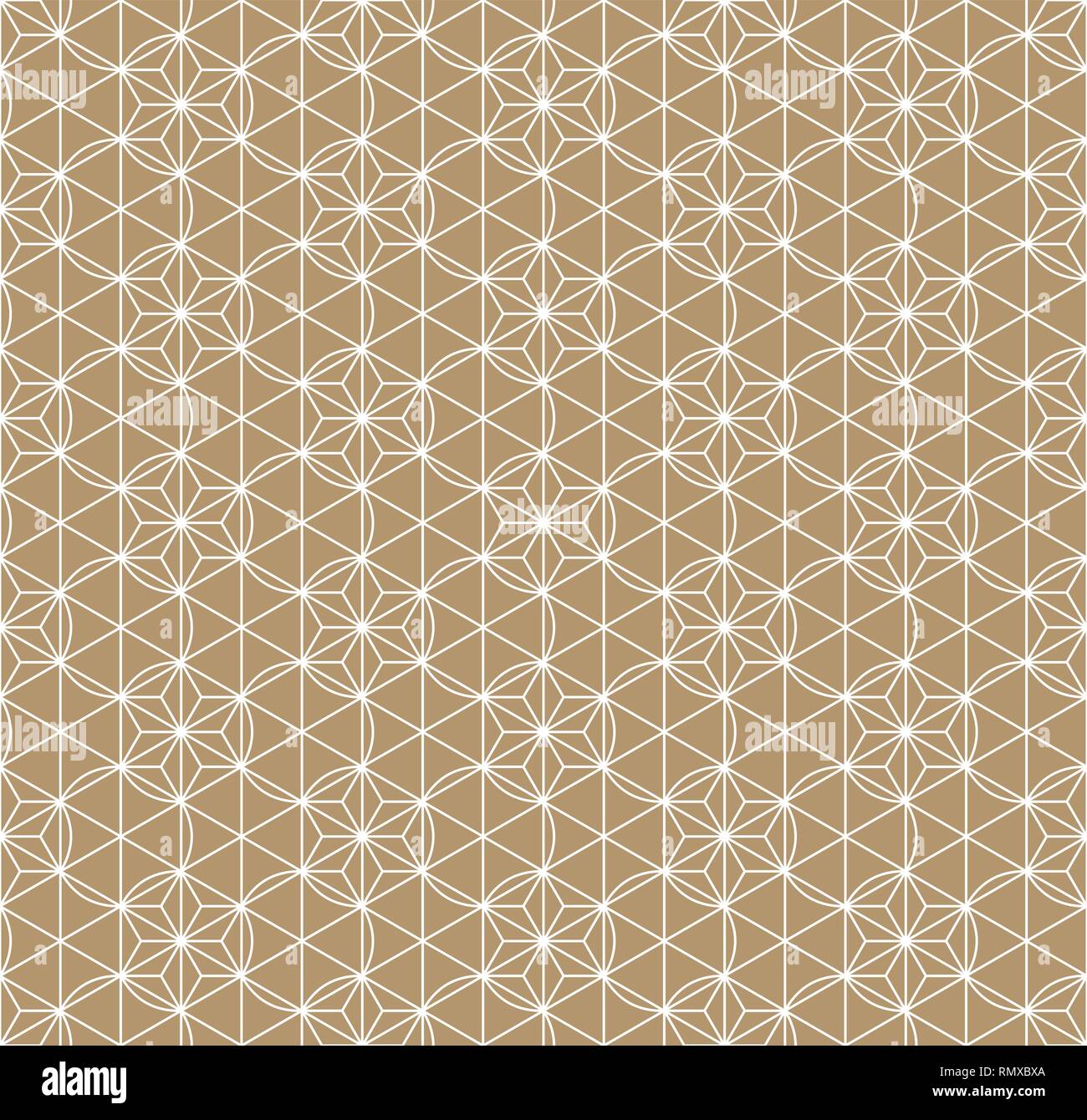 Seamless modello basato sul giapponese kumiko ornamet. Grande design per qualsiasi finalità. Vettore di fondo.spessore medio linee.colore dorato backgroud lay Illustrazione Vettoriale