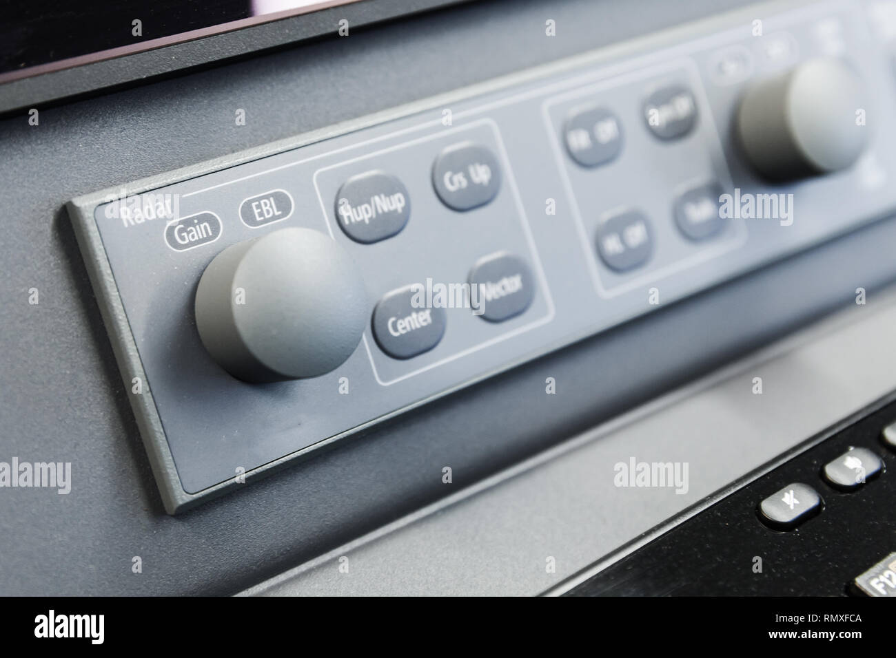 Radar di pannello di controllo, yacht moderno equipaggiamento di navigazione Foto Stock