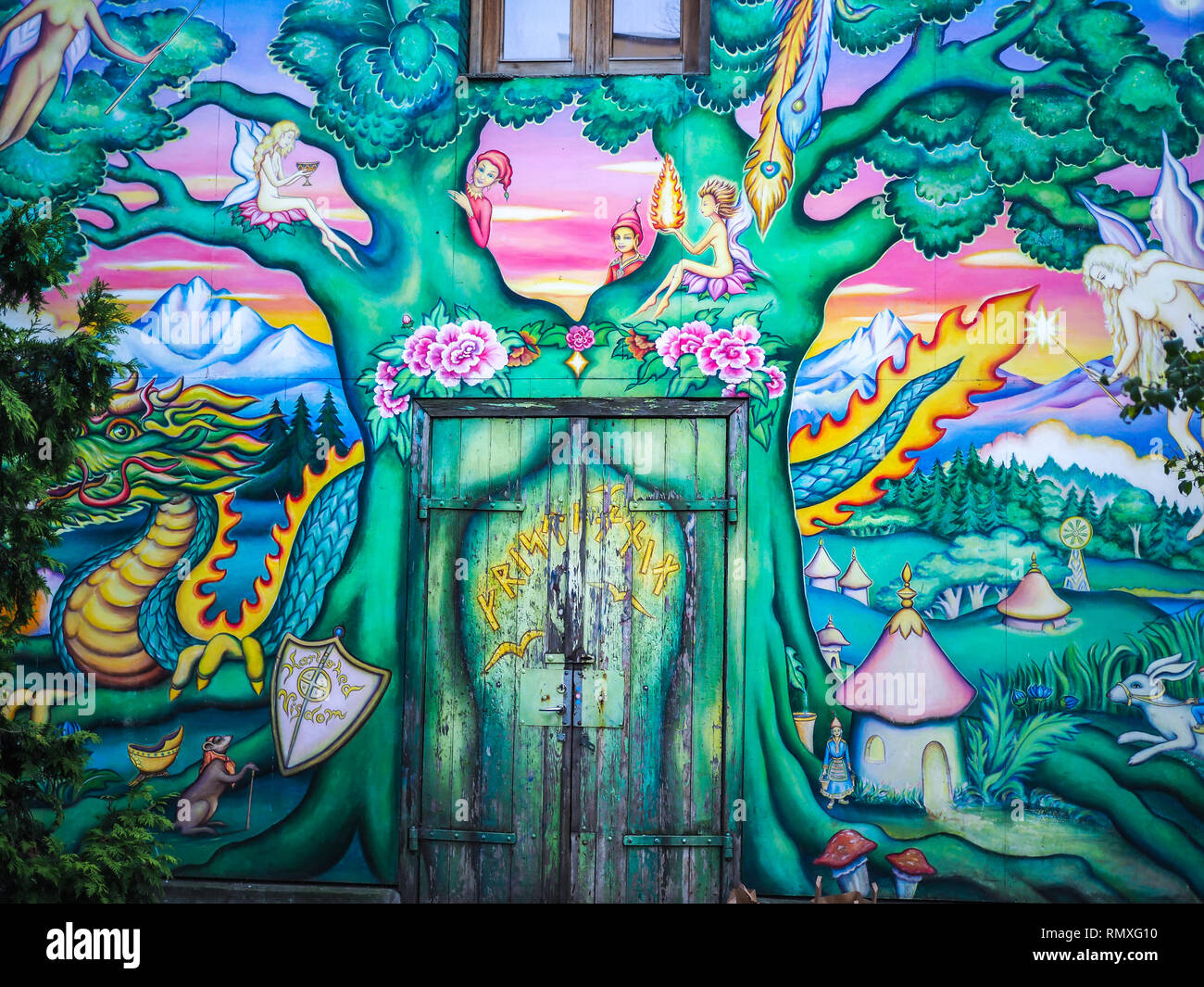 Città Hippy Christiania a Copenhagen, Danimarca Foto Stock