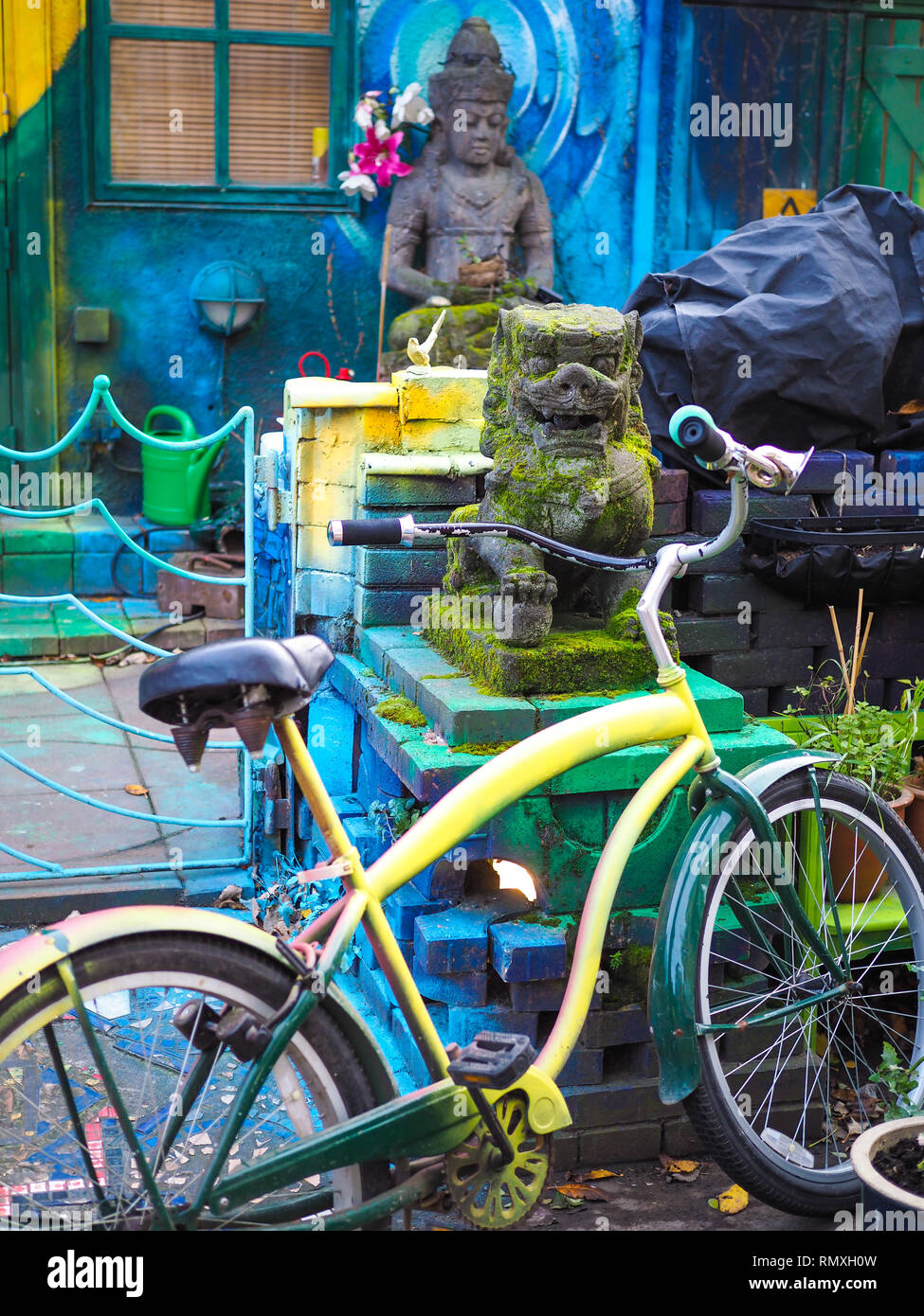 Città Hippy Christiania a Copenhagen, Danimarca Foto Stock