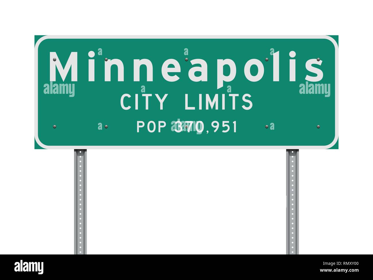 Illustrazione Vettoriale di Minneapolis Città limiti cartello verde Illustrazione Vettoriale