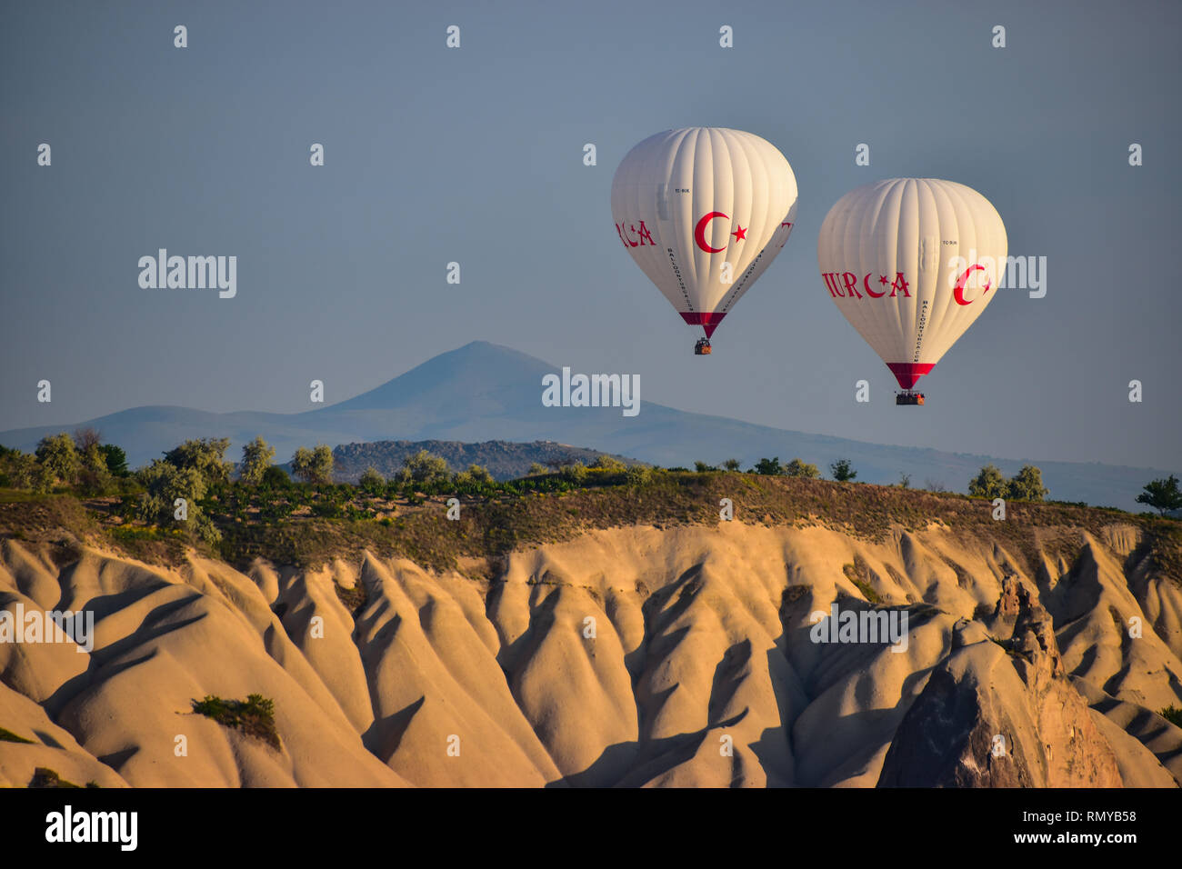 I palloni ad aria calda, Cappadocia, Turchia Foto Stock