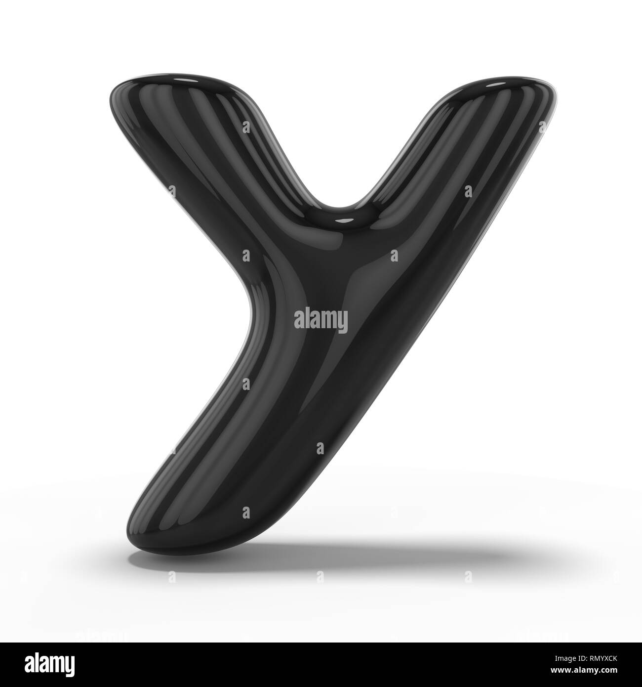 Lettera Y fatta di palloncino gonfiabile isolati su sfondo bianco. Il rendering 3D Foto Stock