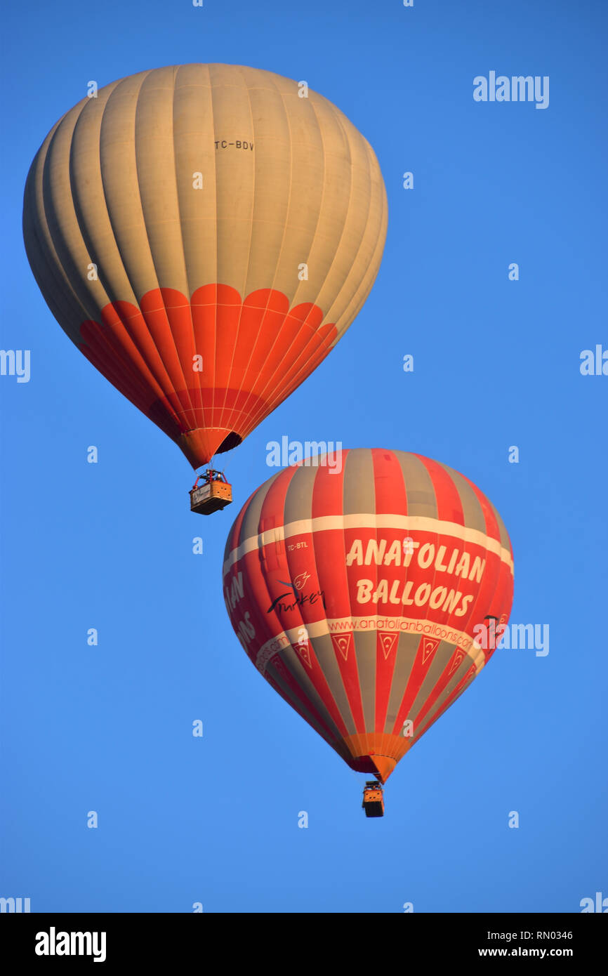 I palloni ad aria calda, Cappadocia, Turchia Foto Stock