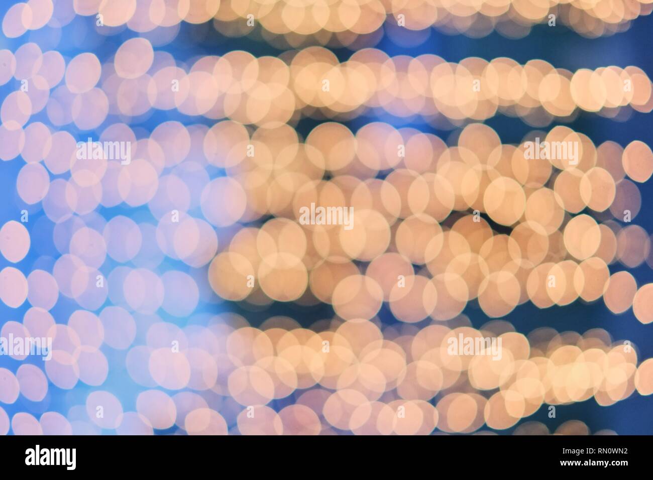 Arancione, bokeh bokeh sfondo bokeh luce, sfondo blu e arancione bokeh di fondo Foto Stock