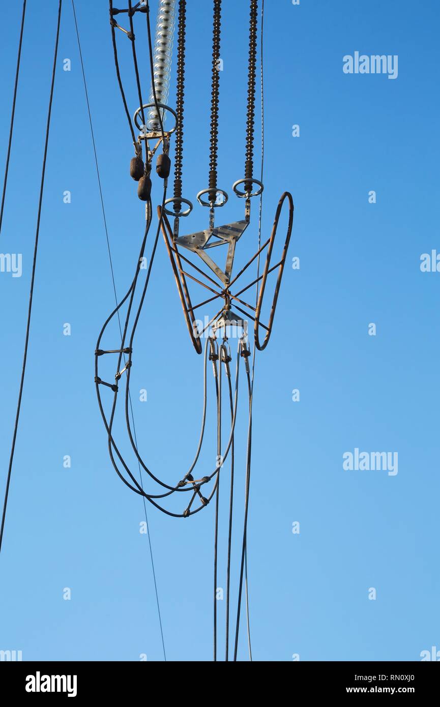 Le linee elettriche in precedenza Foto Stock