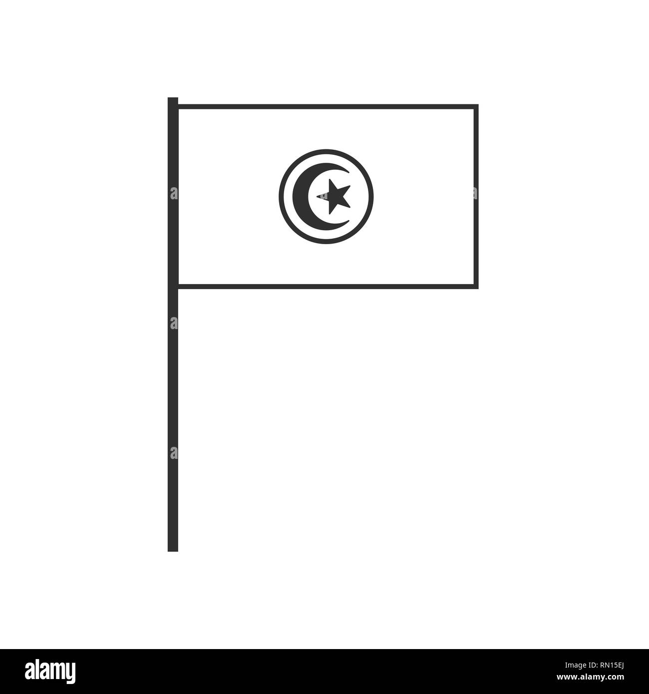 la bandiera della tunisia - 1 Bandiera della Tunisia icona nella sagoma nera design piatto. Giorno di indipendenza o giornata nazionale il concetto di vacanza Immagine e Vettoriale - Alamy